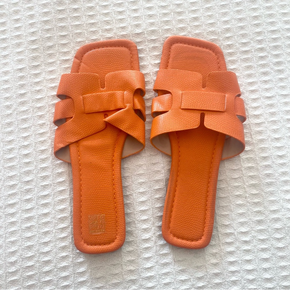 Orange Slide Sandals size 9